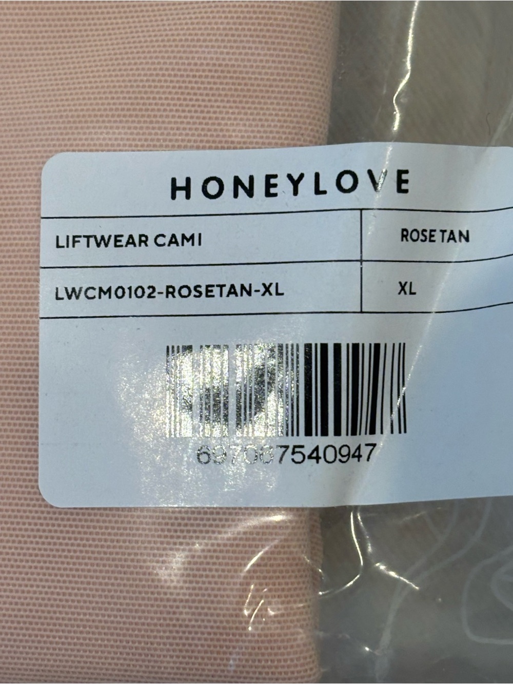 Honeylove Shaping LiftWear Cami Rose Tan XL NWT - Picture 4 of 11